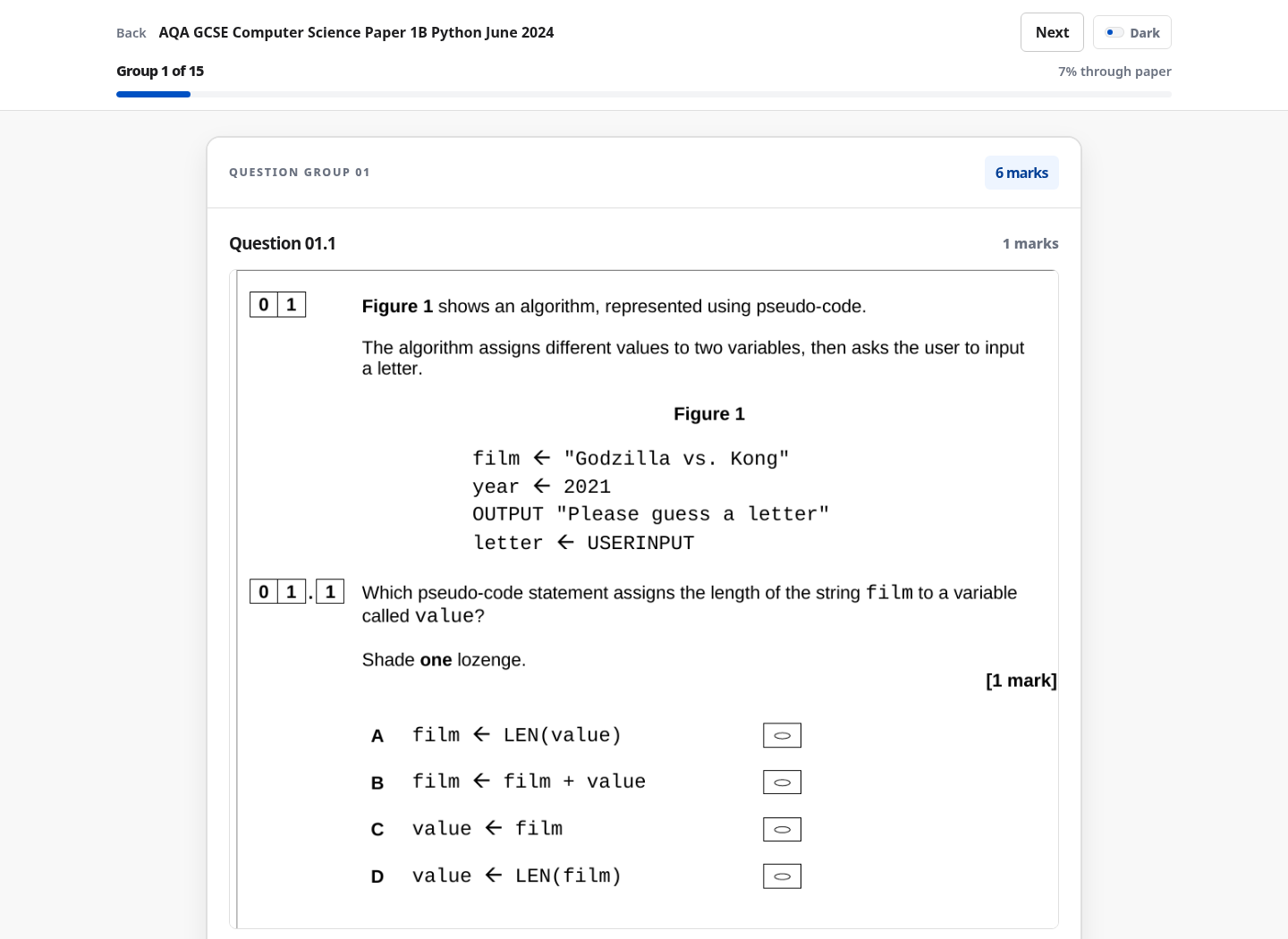 IHateGCSE answer page showing a Computer Science question group with answer fields.